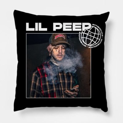 Lil Peep Smoking Design Throw Pillow Official Lil Peep Merch