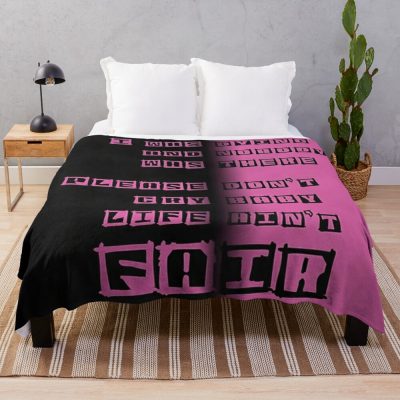 Don'T Cry Baby Life Ain'T Fair - Lil Peep Quotes Throw Blanket Official Lil Peep Merch