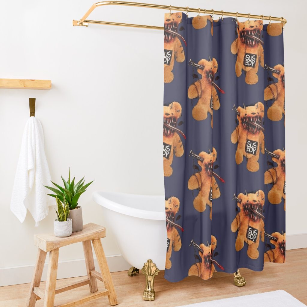 Sus Boy Teddy Bear Lil Peep Shower Curtain Official Lil Peep Merch