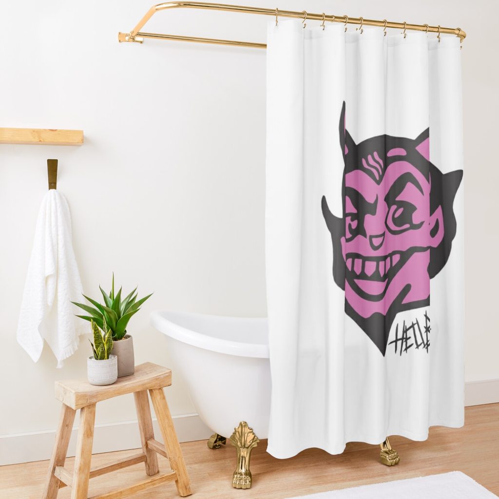 Hellboy By Lil Peep Shower Curtain Official Lil Peep Merch