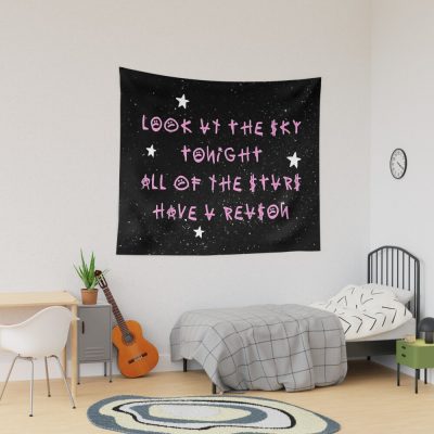 Look At The Sky Stars Have A Reason - Lil Peep Quotes Tapestry Official Lil Peep Merch